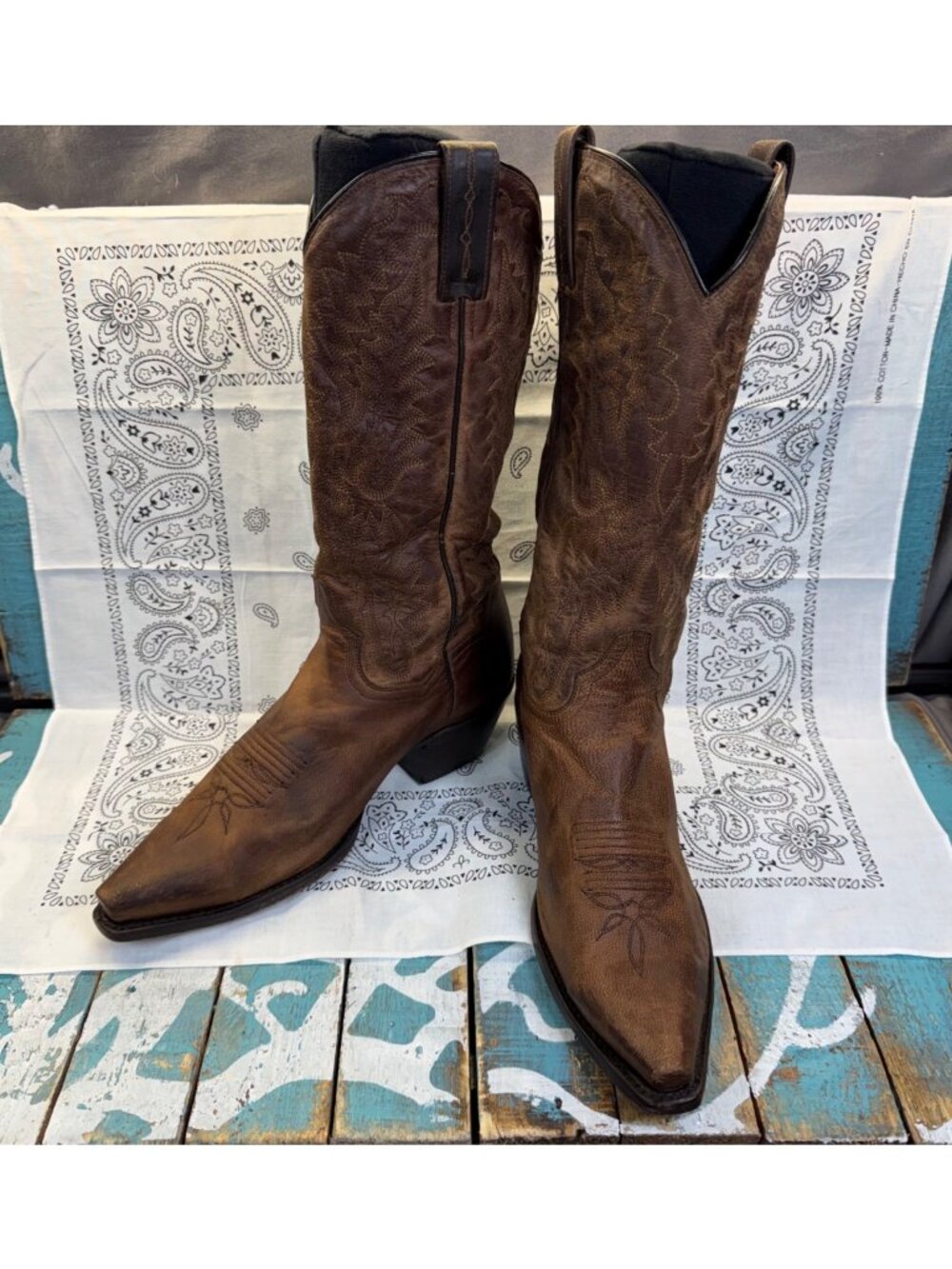 DAN POST Women Western Boots Style 3464 Coastal Cowgirl Rodeo Ranch Sz 8M EUC